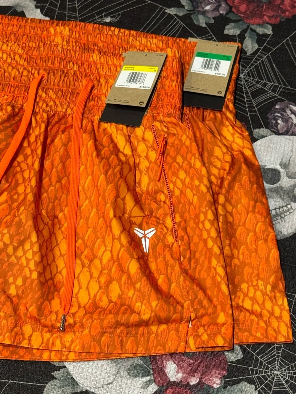 NWT NIKE KOBE BRYANT WOVEN WOMENS MAMBA SAFETY ORANGE BASKETBALL SKIRT SZ S XL